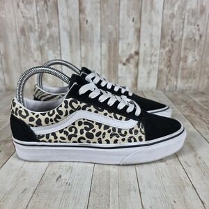 Vans Old Skool Leopard Zebra Print Suede Canvas‎ Women's Sneakers